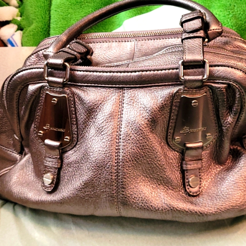 B.MAKOWSKY pewter leather purse